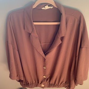 Vine & Love crop waist length blouse dusty rose color plus size 3x